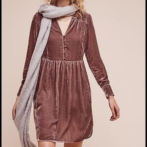 Holding Horses Nantes Velvet Shirt Dress